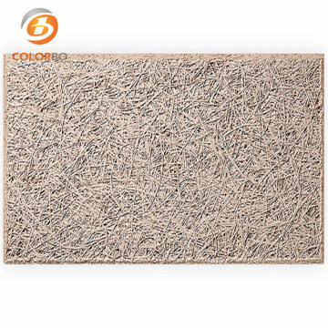 Rectangular Wood Wool Sound-Absorbing Wall Panel with Decorative Function